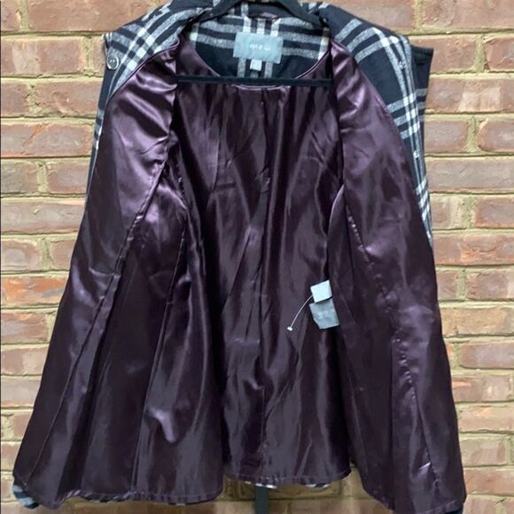 Apt. 9 Black & White Double Breasted Belt Wool Coat - Picture 9 of 10